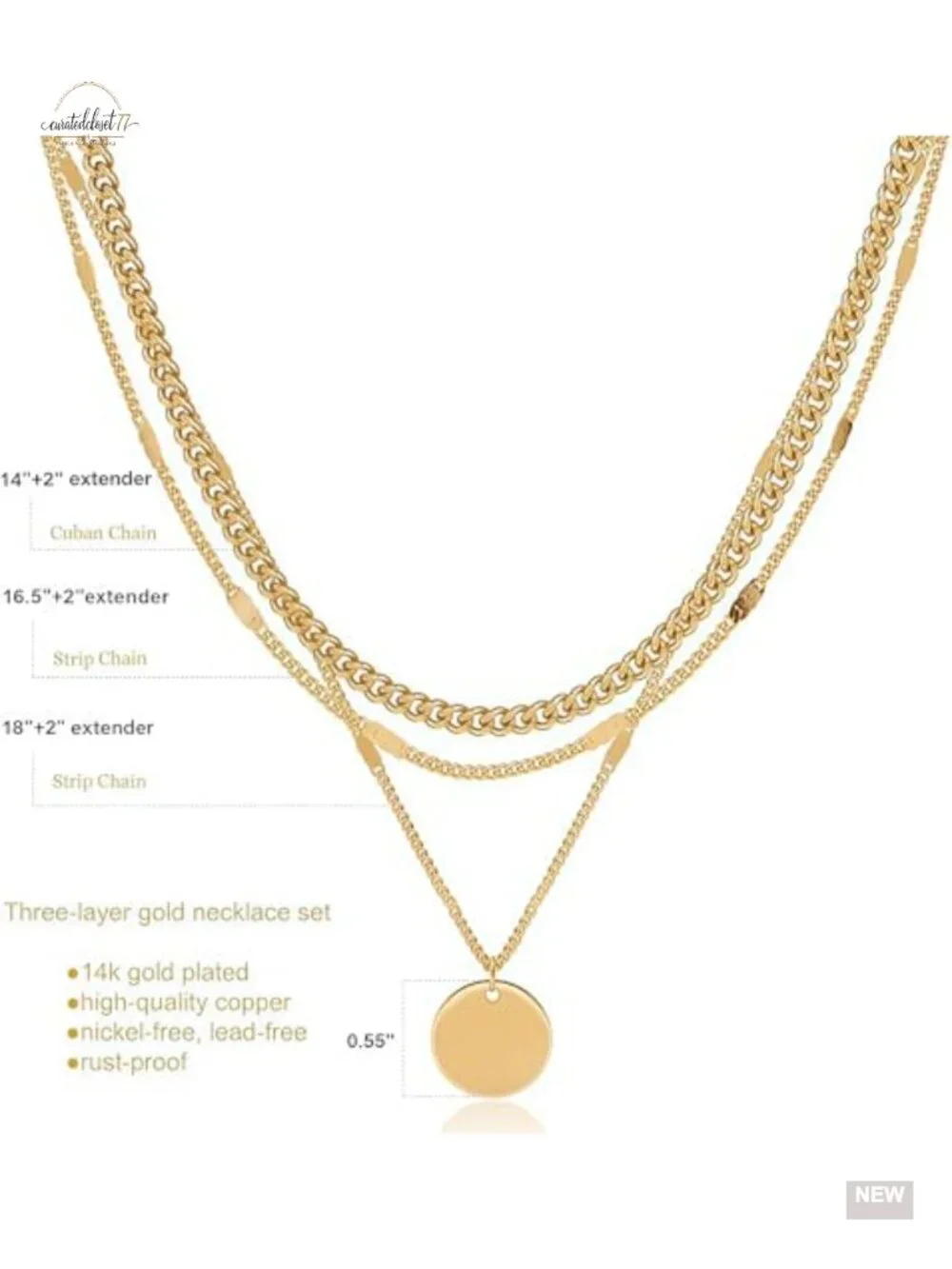 Gold Necklace Set Layering Chains Snake Paperclip Trendy